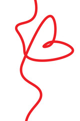 red ribbon with heart