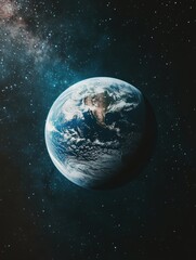 Obraz premium Planet Earth with stars in cosmic background.