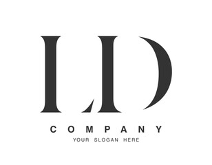 LD logo design. Initial letter l and d serif font style. Creative classic company name typography. Trendy logotype or identity.