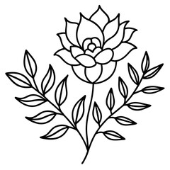 minimal botanical graphic sketch drawing, trendy tiny tattoo vector illustration