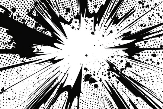 Dynamische Explosionseffekte in Schwarz-Wei&szlig; f&uuml;r kreative Designs

