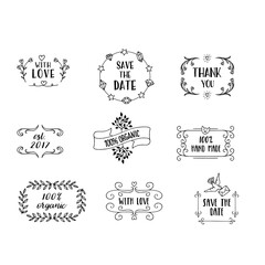 Vintage Label, stickers, icons download | Thank You stickers | Save me date icon