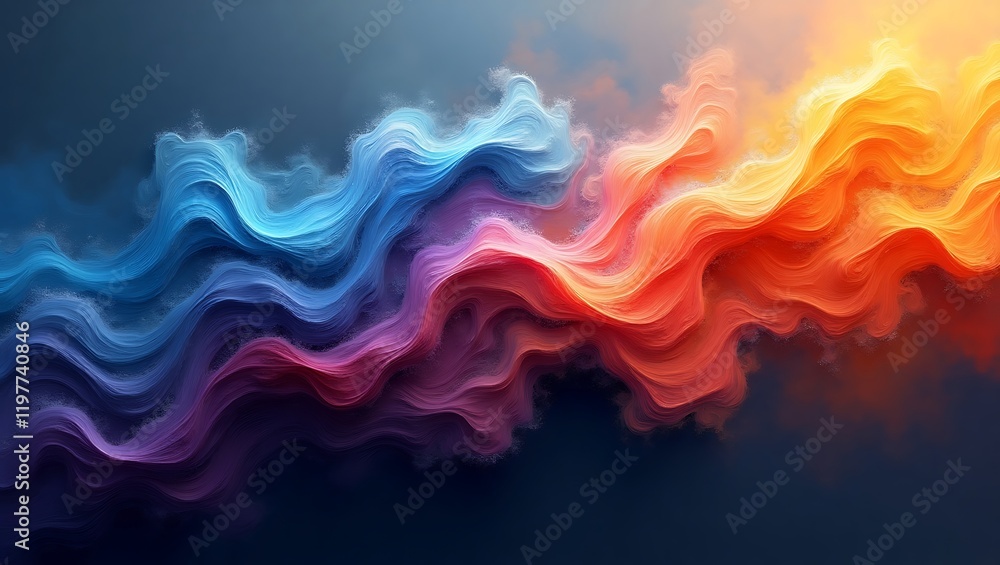 Poster abstract colorful background with glowing lines. generative ai.
