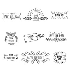 Vintage Label, stickers, icons download | Thank You stickers | Save me date icon