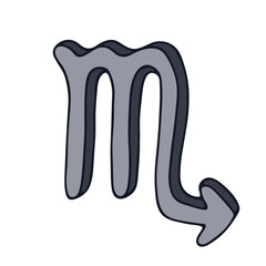 Hand drawn scorpio zodiac sign Esoteric symbol doodle Astrology clipart Element for design