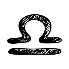 Hand drawn libra zodiac sign Esoteric symbol doodle Astrology clipart Element for design