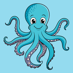 octopus cartoon vector