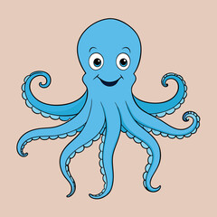 octopus cartoon vector