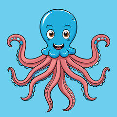 octopus cartoon vector