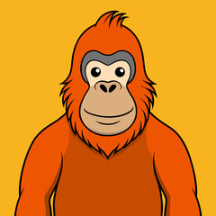 orangutan cartoon vector