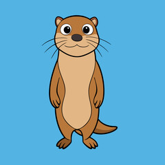 vector illustration of an otter
