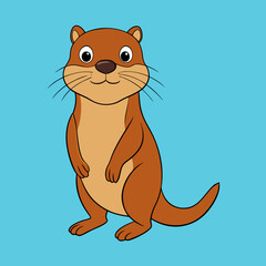 vector illustration of an otter