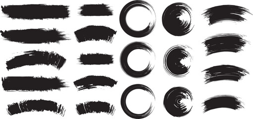 black brush strock set 
