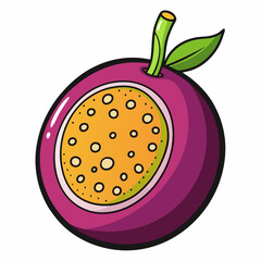 vector illustration of a passionfruit