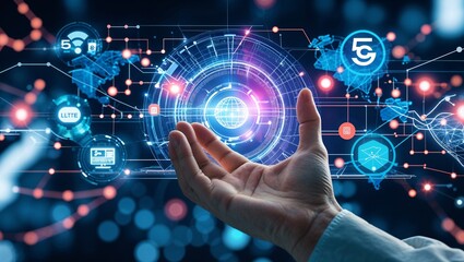 Hand Interacting with 5G and Blockchain Technology