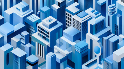Fototapeta premium the 3D vector abstract geometric background you requested, featuring cubes and rhythmic shapes arranged in an isometric style with an urban atmosphere.