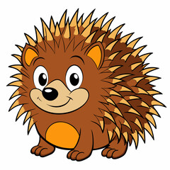 porcupine cartoon vector