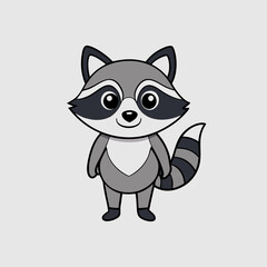 raccoon cartoon vector
