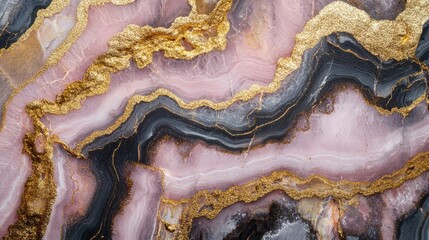 Fototapeta premium Marble-like Gold and Pink Granite with Veins