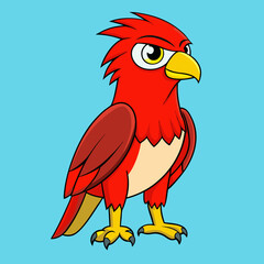 cartoon parrot on white background