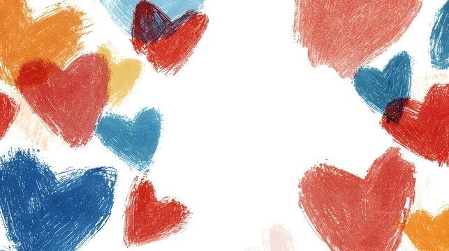 Colorful Hearts Background for Love and Valentine's Day Theme