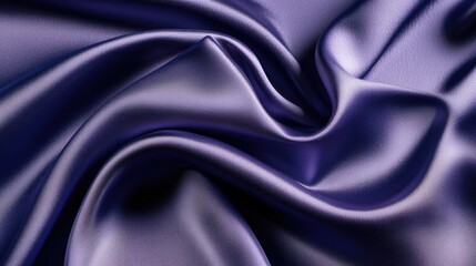 Obraz premium Shiny Satin Purple Fabric Swirl on Grey Background