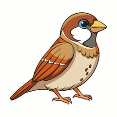 vector illustration of a sparrow bird