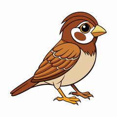 vector illustration of a sparrow bird