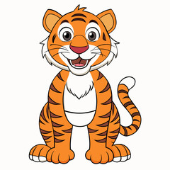 tiger cartoon isolated on white