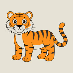 tiger cartoon isolated on white