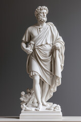 Obraz premium Majestätische Statue eines Gottes im antiken Stil mit Steuerrute