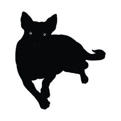 Simple Silhouette of a Dog Lying Down. Dog silhouette, Dog icon, Dog vector, Dog drawing.

