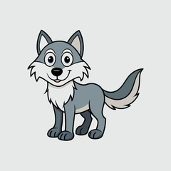 wolf cartoon vector