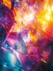 Vibrant crystals radiating positive energy and empowerment for visualization