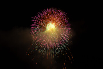 Fireworks at the national holiday in Vaduz in Liechtenstein