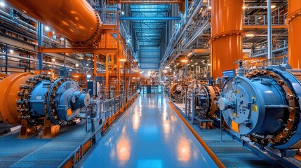 Industrial Power Plant Interior Glimpse into Modern Energy Production