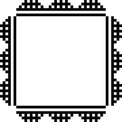 Obraz premium ドット絵のレースフレーム ブラック