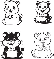 Cute Hamster Vector Illustrations Collection