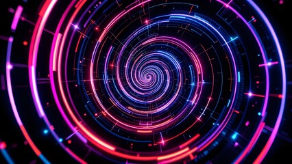 Concentric circles in a kaleidoscopic pattern of warm and cool tones