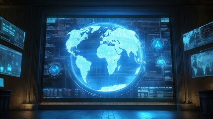 Global Network Surveillance: A Futuristic Command Center