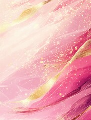 Stylized Gold and Pink Abstract Design
