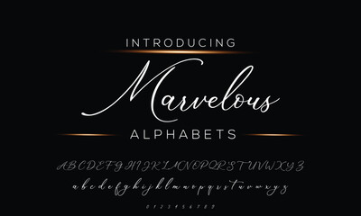 Classic typography serif font. Uppercase, lowercase, ligatures, ampersand, alternate, and number. Vector illustration word. Lettering Minimal Fashion Designs Romance Elegant Vector illustration.