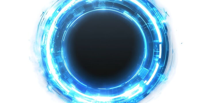 
futuristic blue hud glow circle isolated on white or transparent png



