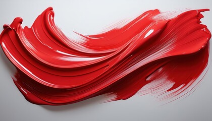 Vibrant and Textured Red Stroke on Transparent Backdrop A Captivating Artistic Expression of Bold Brushwork at Dusk