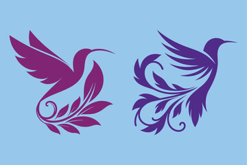  A set of bird logo vector illustration.