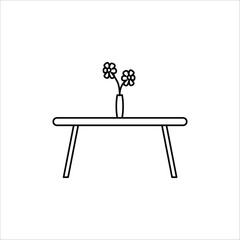 Icon Ecommerce pot and flower and table