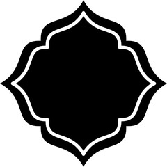 islamic decorative shape black solid, suitable for ramadan eid mubarak