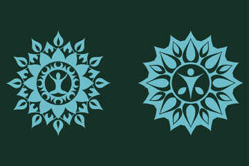 A set of natural mandala style logo vector illustration.
