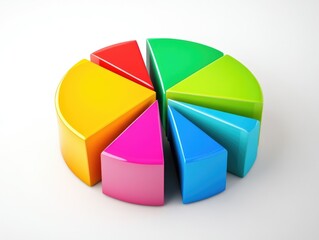 Obraz premium Vivid Pie Chart with Colorful Slices