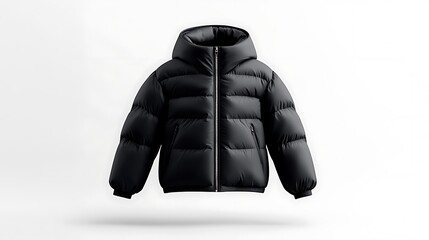Black Hooded Puffer Jacket